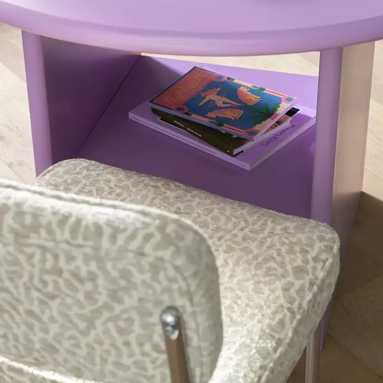 Habitat Geller Purple Dining Table & 4 Natural Chairs