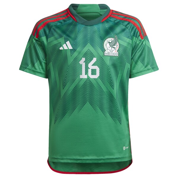 Héctor Herrera Mexico National Team adidas Youth 2022/23 Home Replica Player Jersey - Green