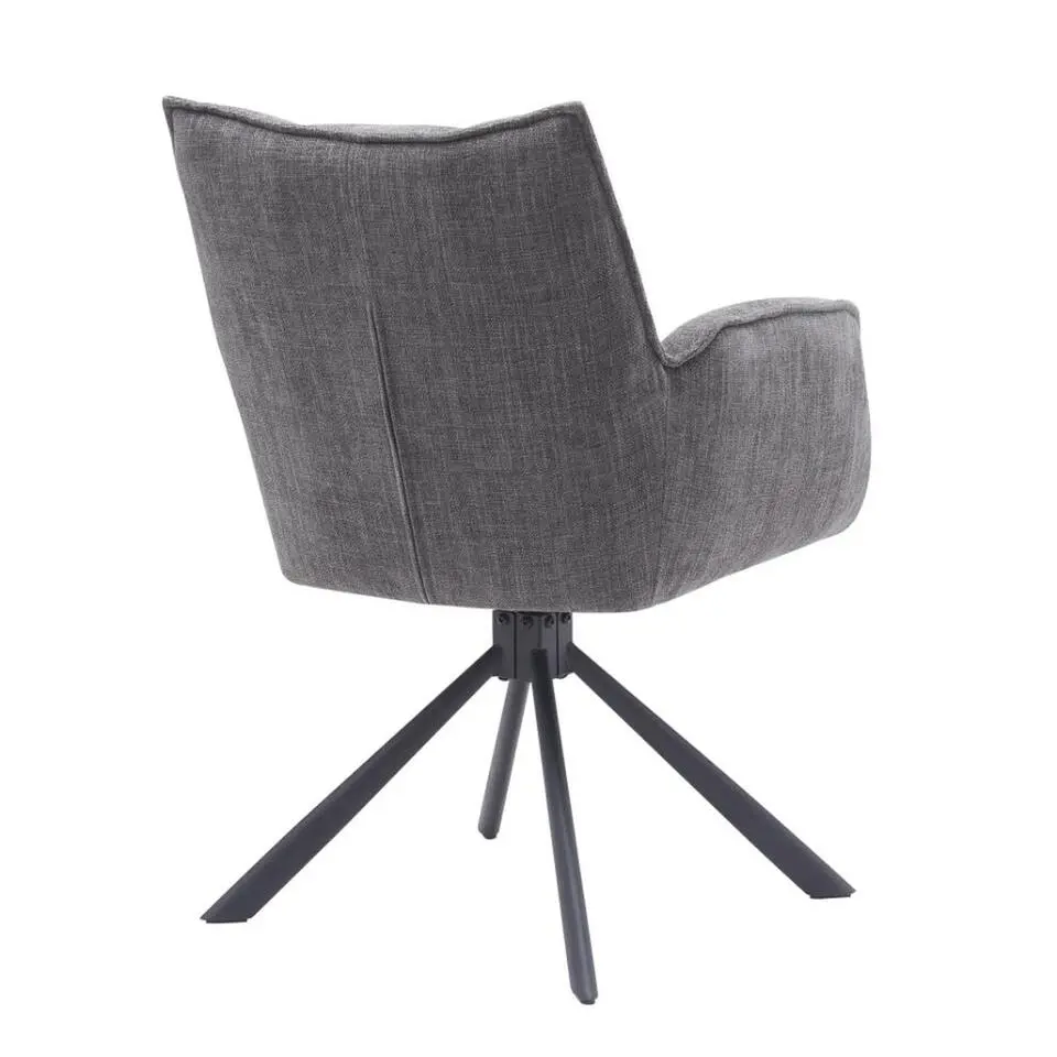 Eetkamerstoel Antraciet Stof - Draaibaar - 65x59x86cm - Select Marilla - Giga