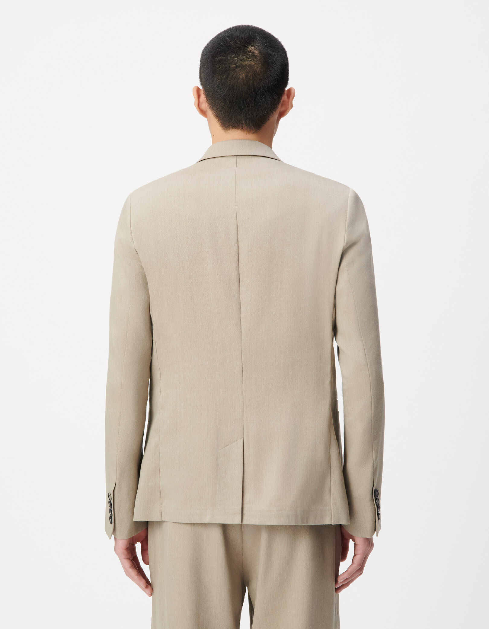 Veste de costume beige foncé lin mélangé Homme