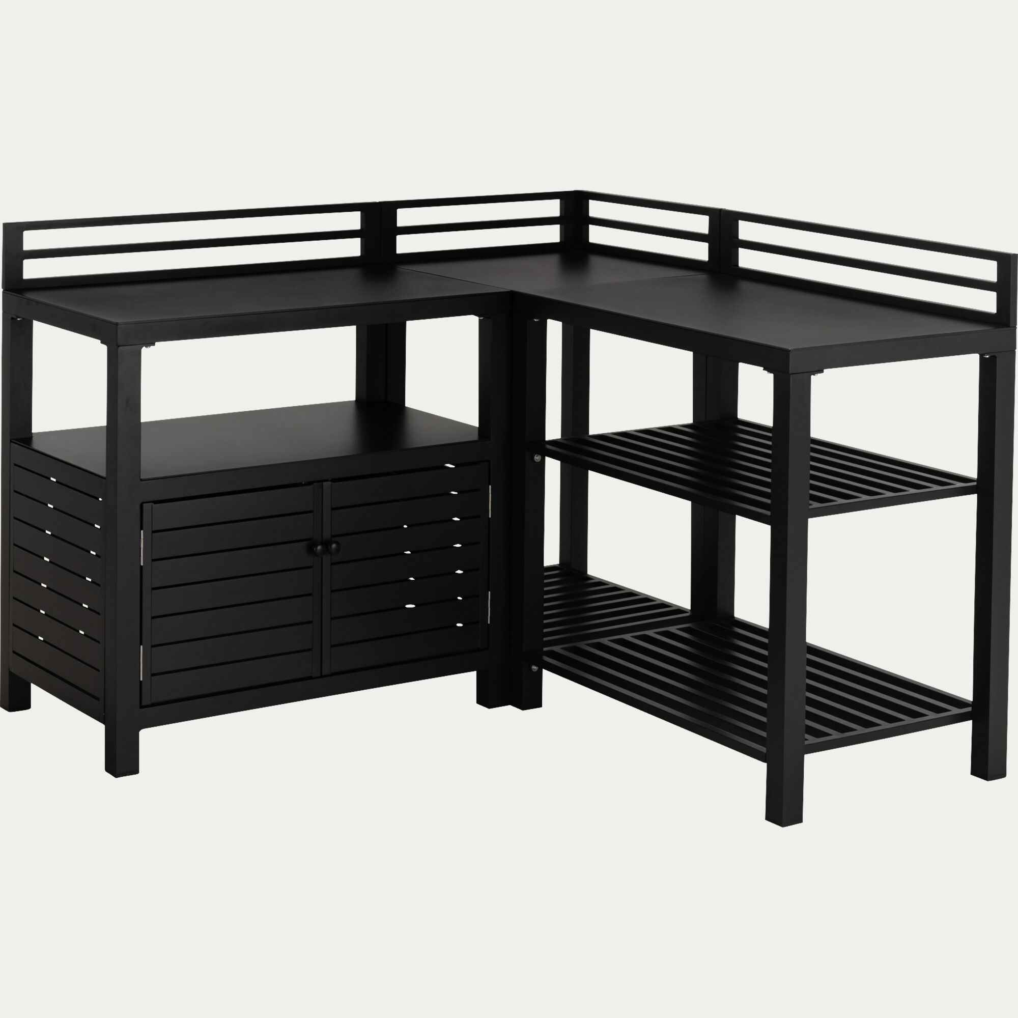 ZANNOUCH - Meuble d'angle de cuisine extérieure en métal - noir