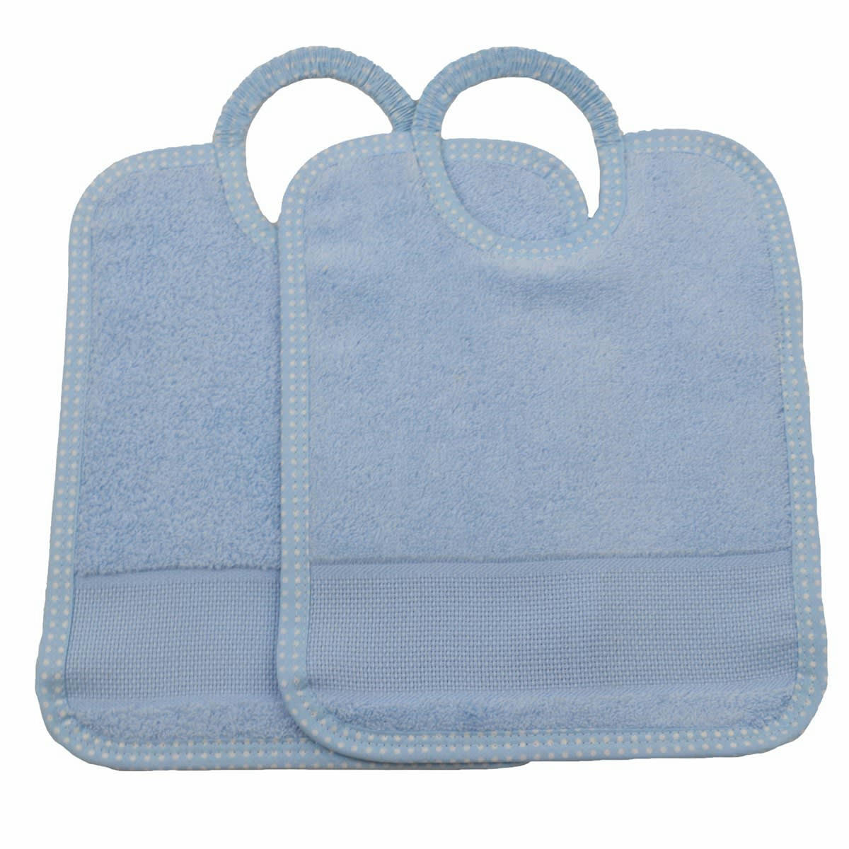B111 - Lot de 2 bavoir en Coton Bleu