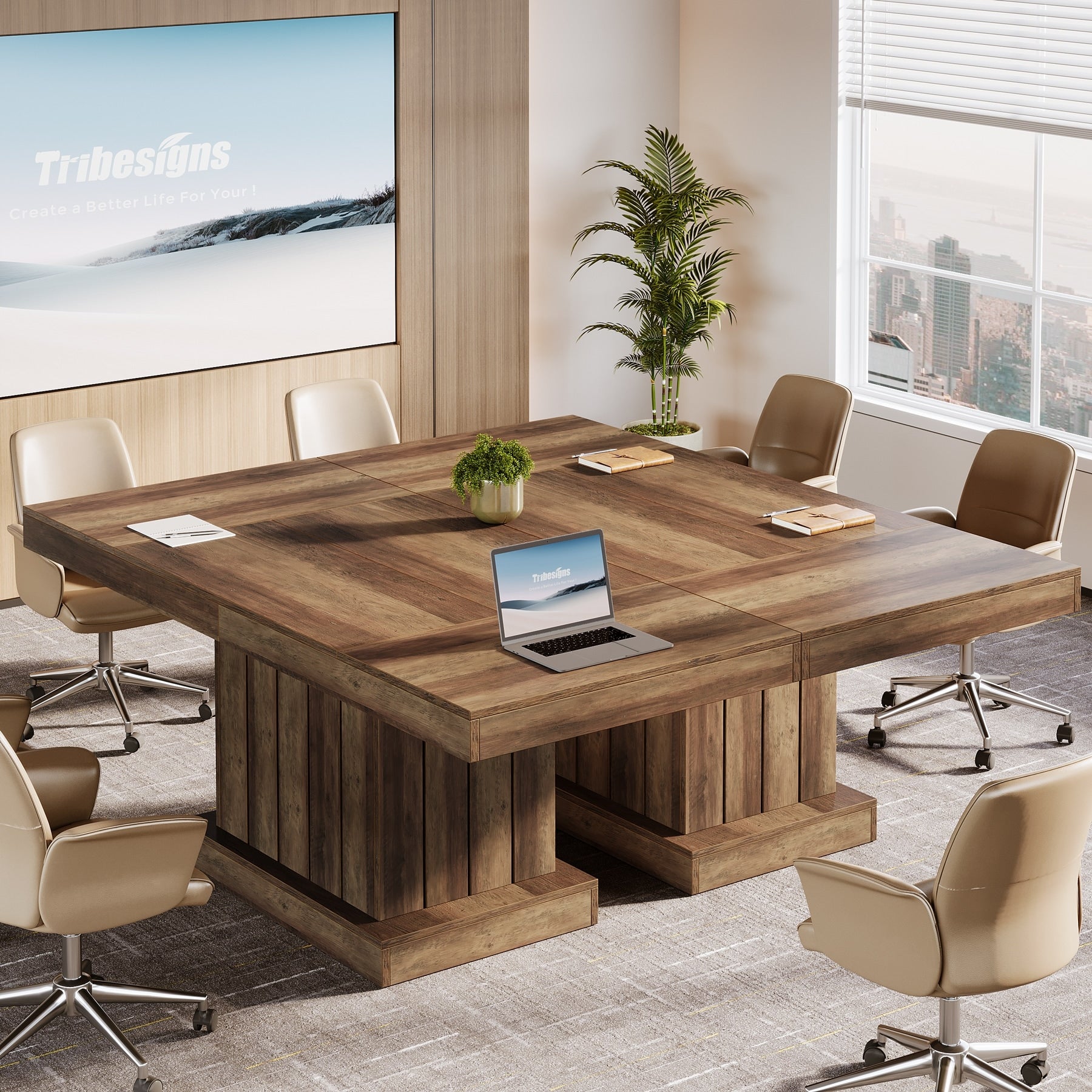 63-Inch Executive Desk Wooden Computer Writing Conference Table