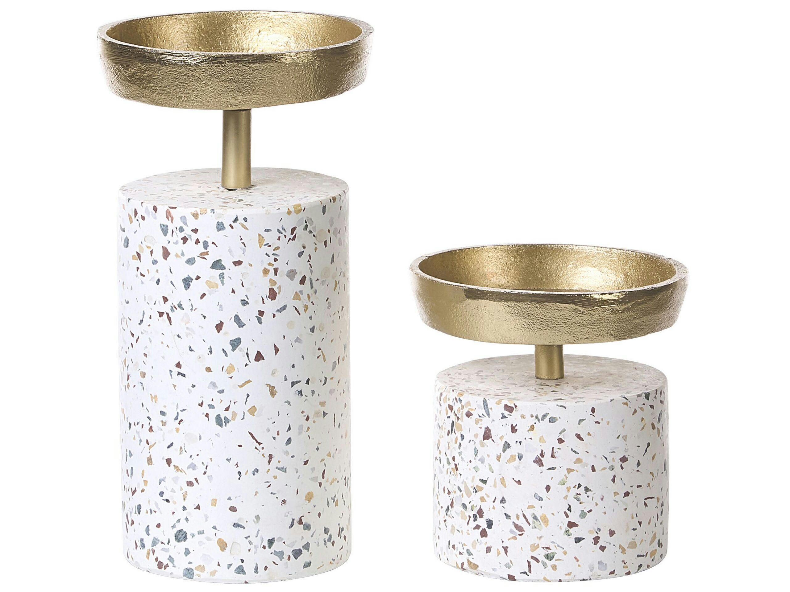 KAENGAN - Lot de 2 bougeoirs dorés 13 24 cm