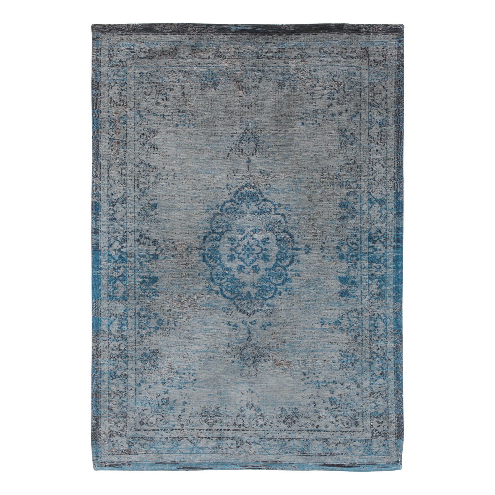 Louis De Poortere vloerkleed Grey Turquoise - blauw - 80x150cm
