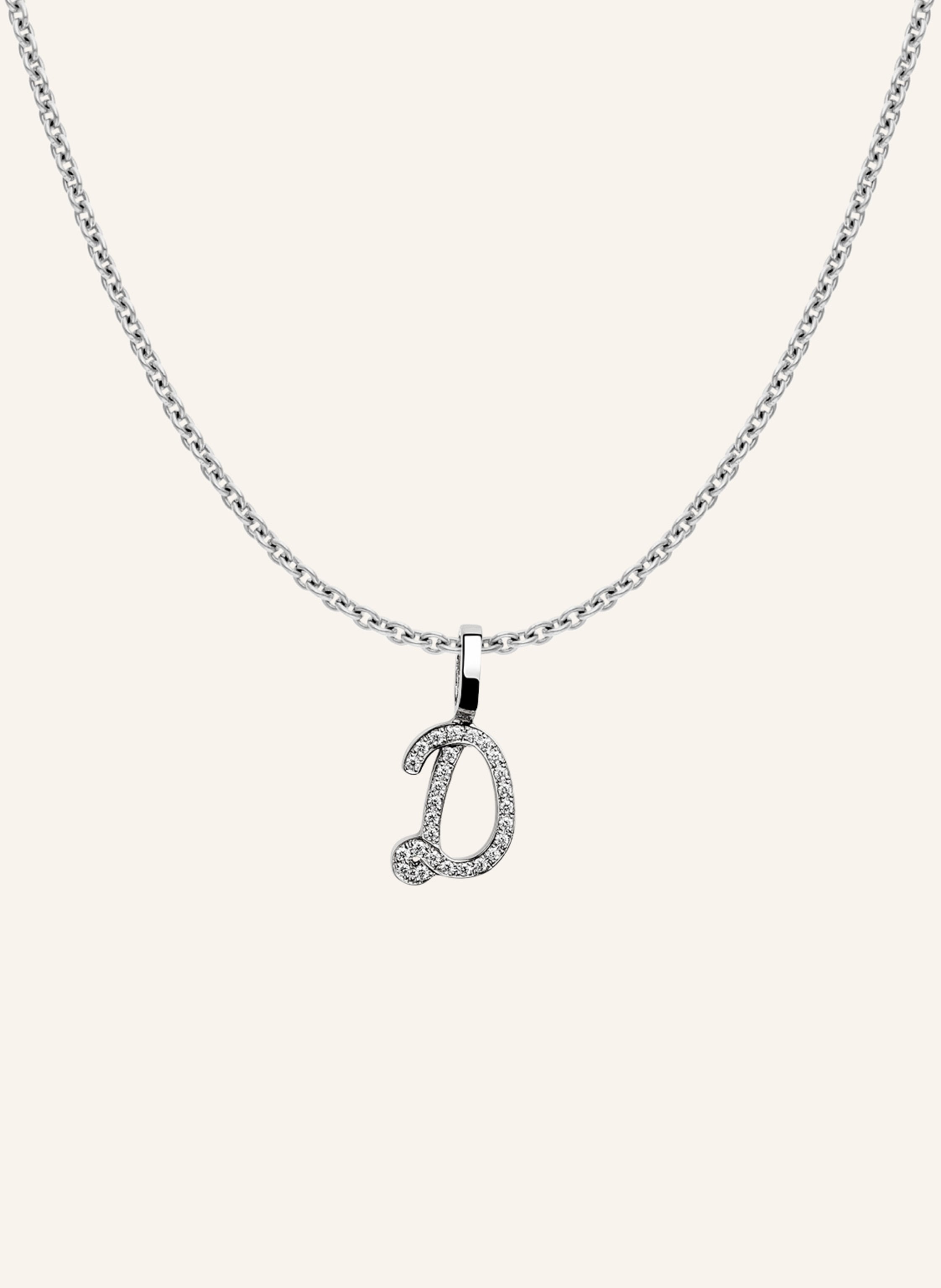 CADA Kette TINY DIAMOND LETTER D