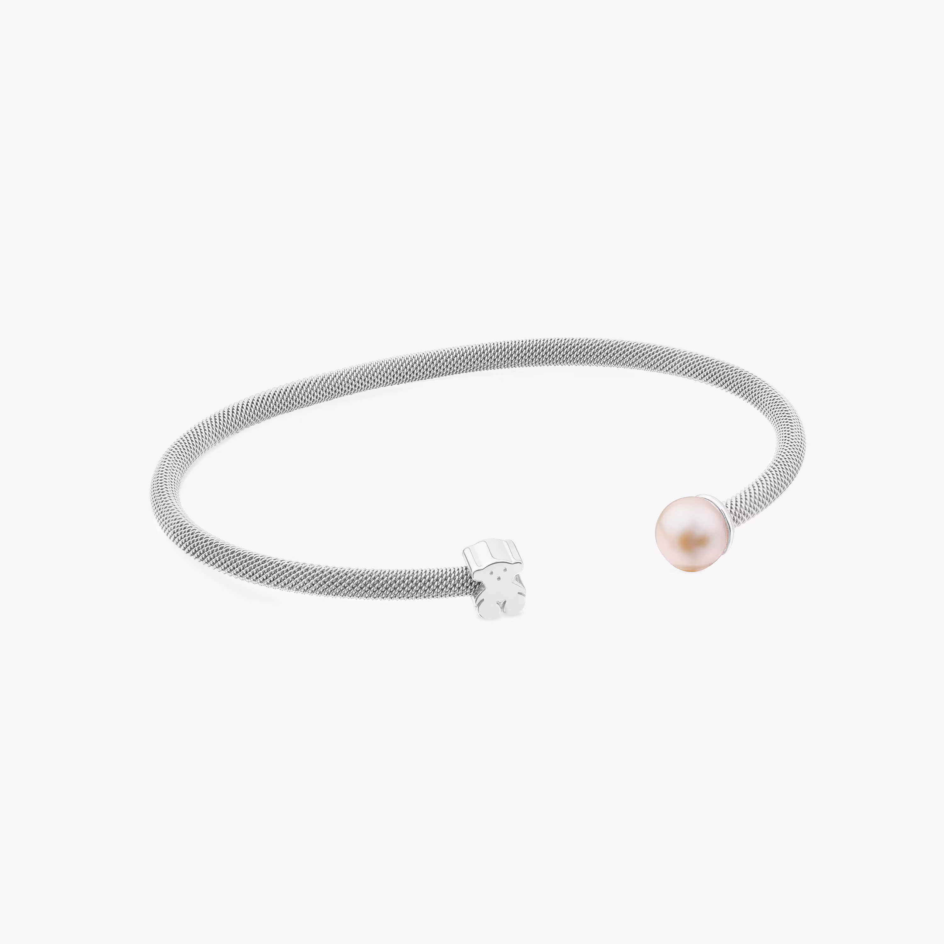 Pulsera de plata y perla cultivada de 0,7cm, TOUS Mesh