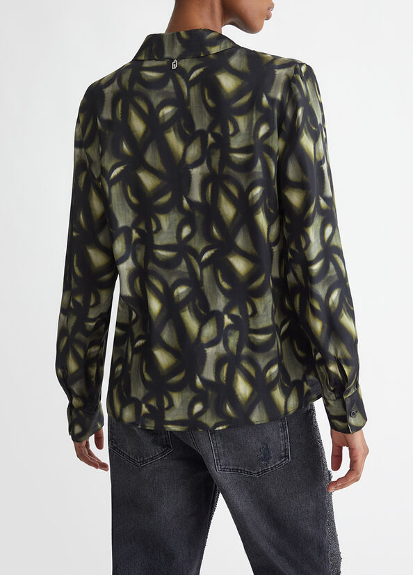 Camicia in raso stampato