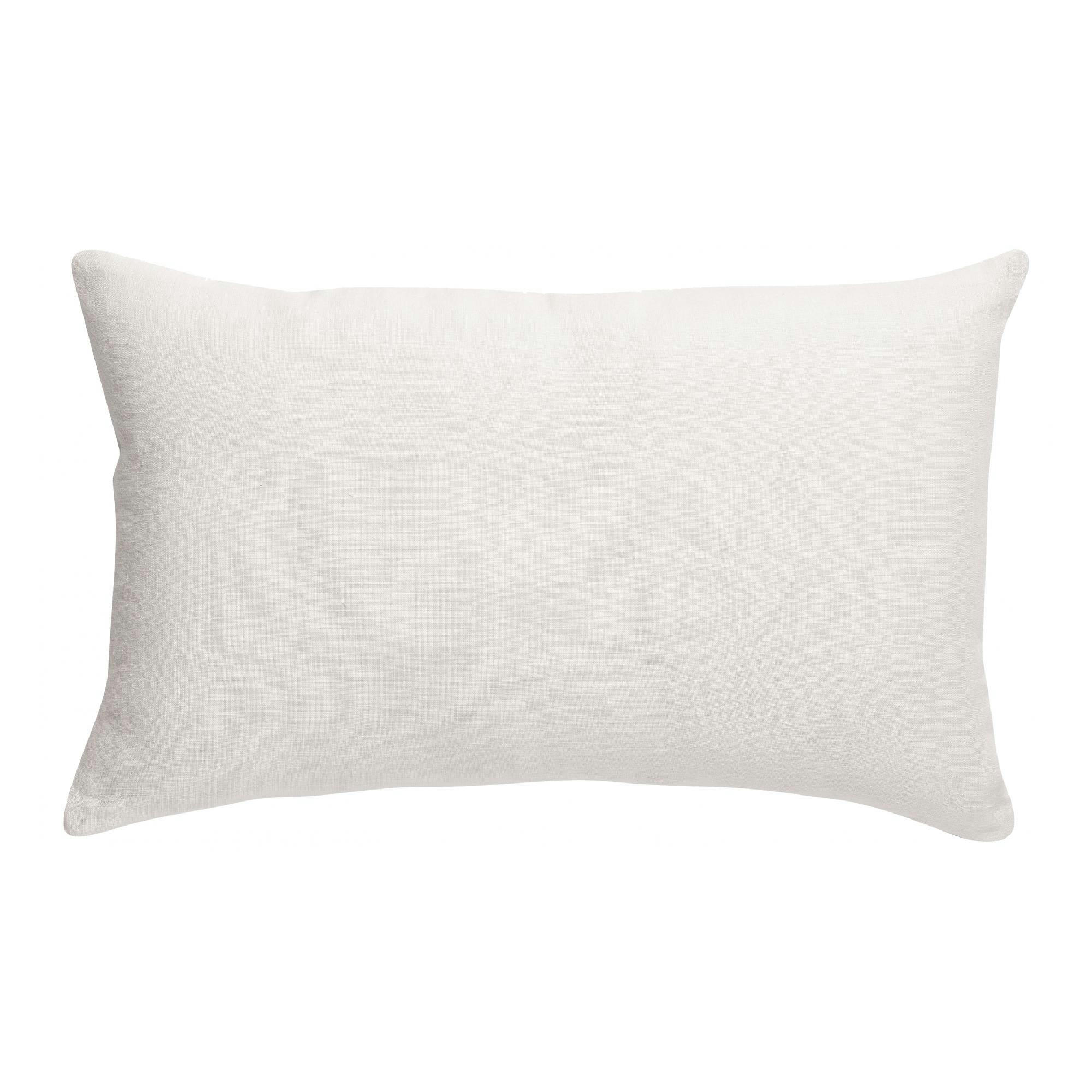 ZEFF - Coussin uni  en lin blanc 30 x 50
