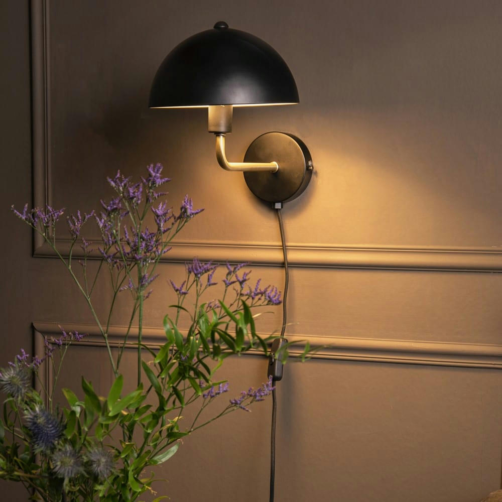 BONNET - Applique murale bonnet métal noir