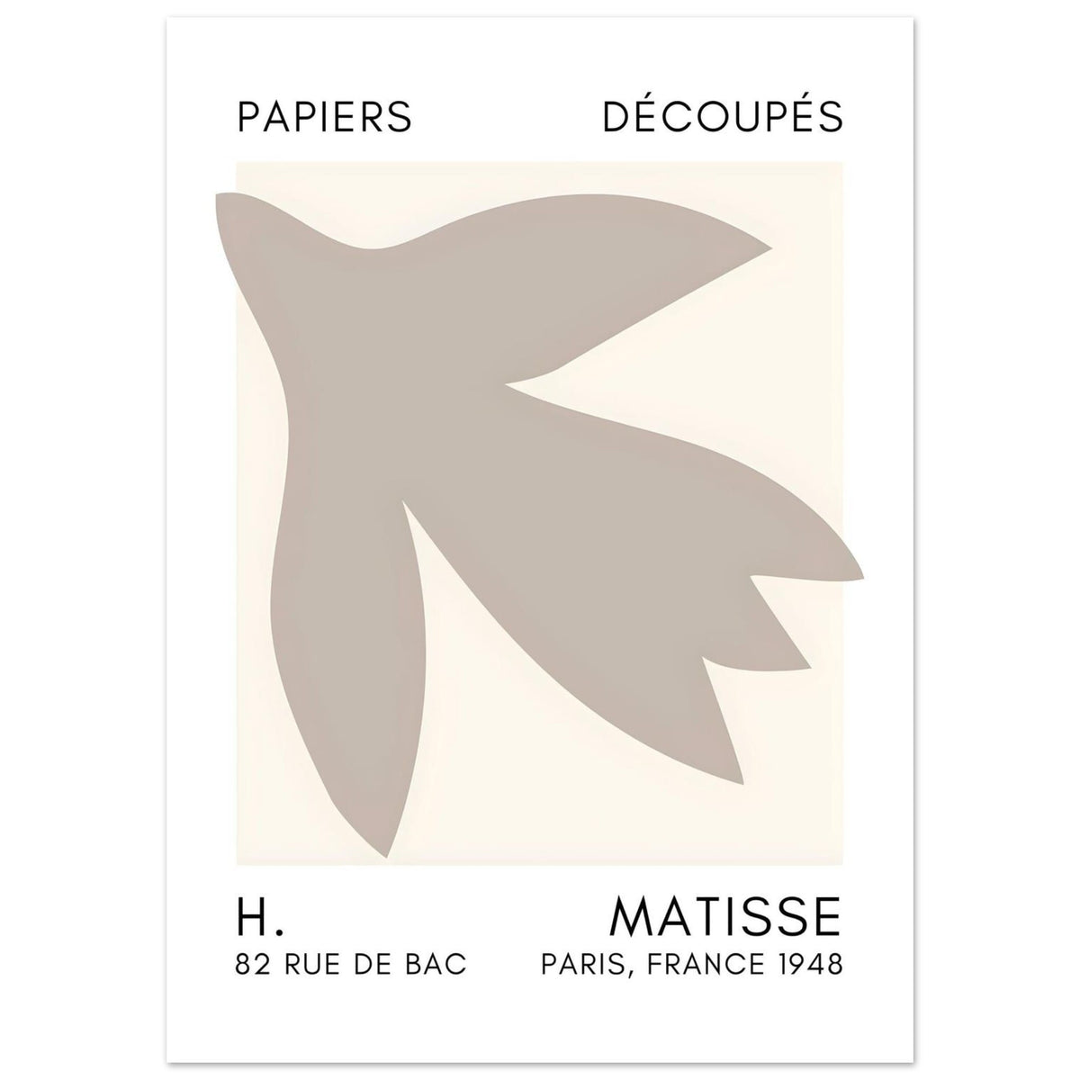 Artfulprints Poster Matisse – Shapes in the air grey  - 50x70 cm - Grijs