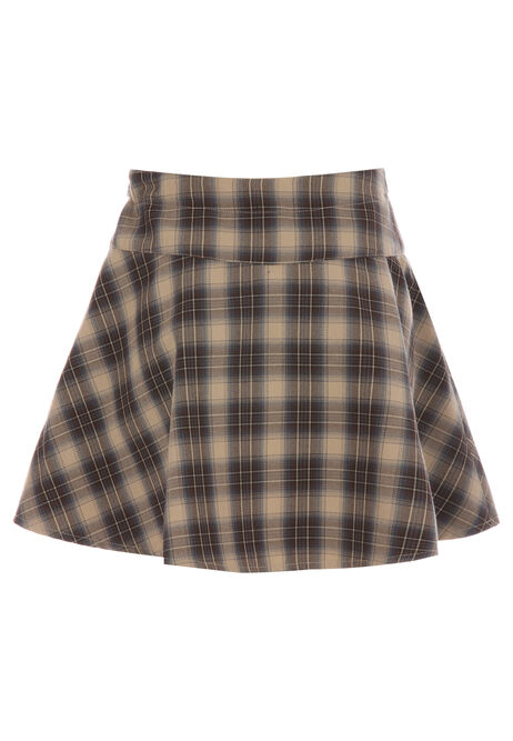 Older Girls Stone Check Flippy Skirt