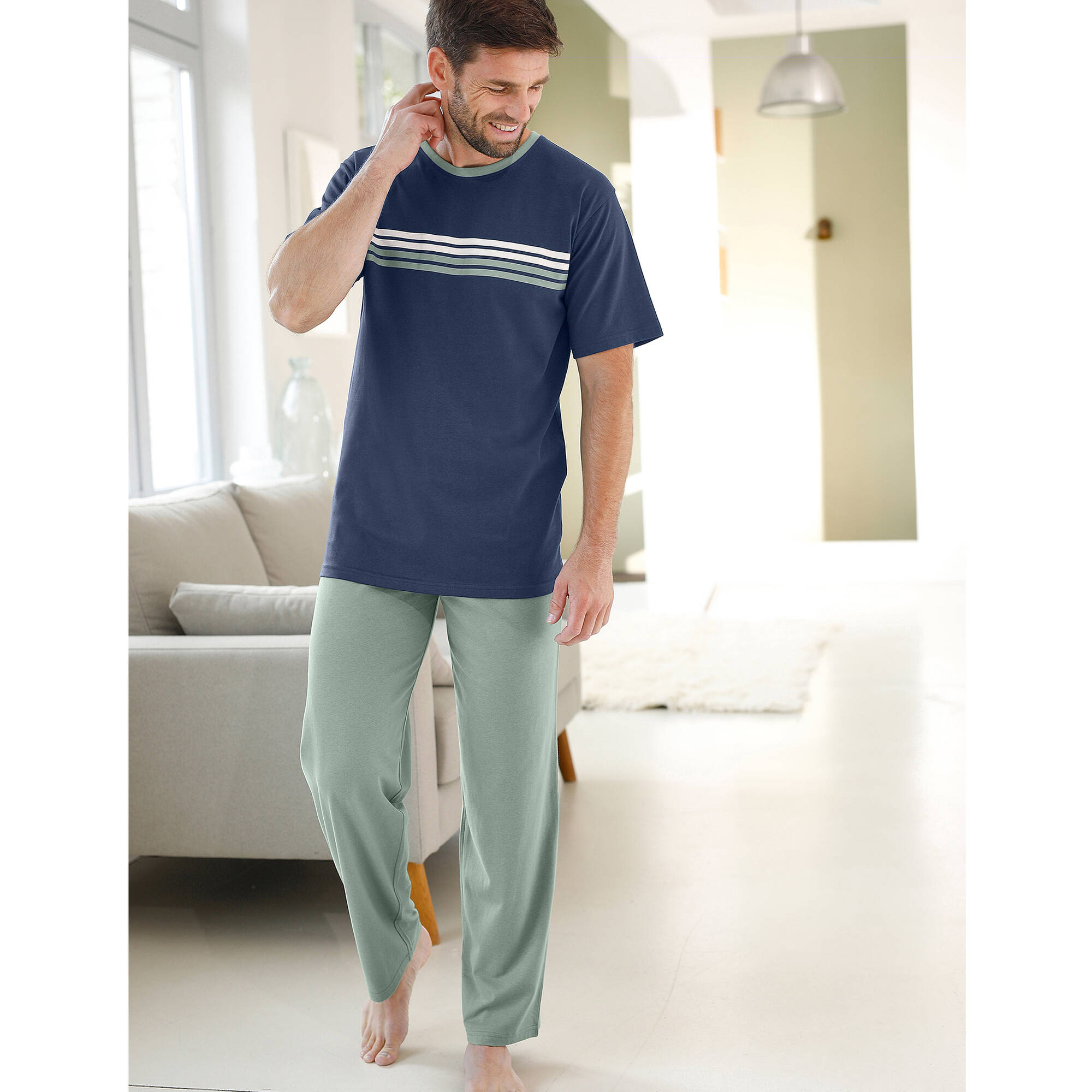T-shirt pyjama rayé manches courtes