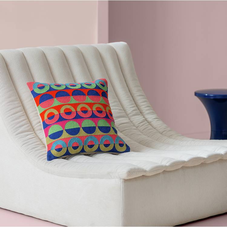 Habitat 60 Ronda Embroidered Cushion by Margo Selby -43x43cm