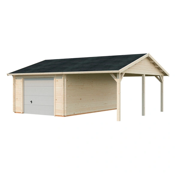 Garage »Roger«, Aufstellmaße BxTxH: 703 x 619 x 316 cm, Blockbohlensystem, Holz