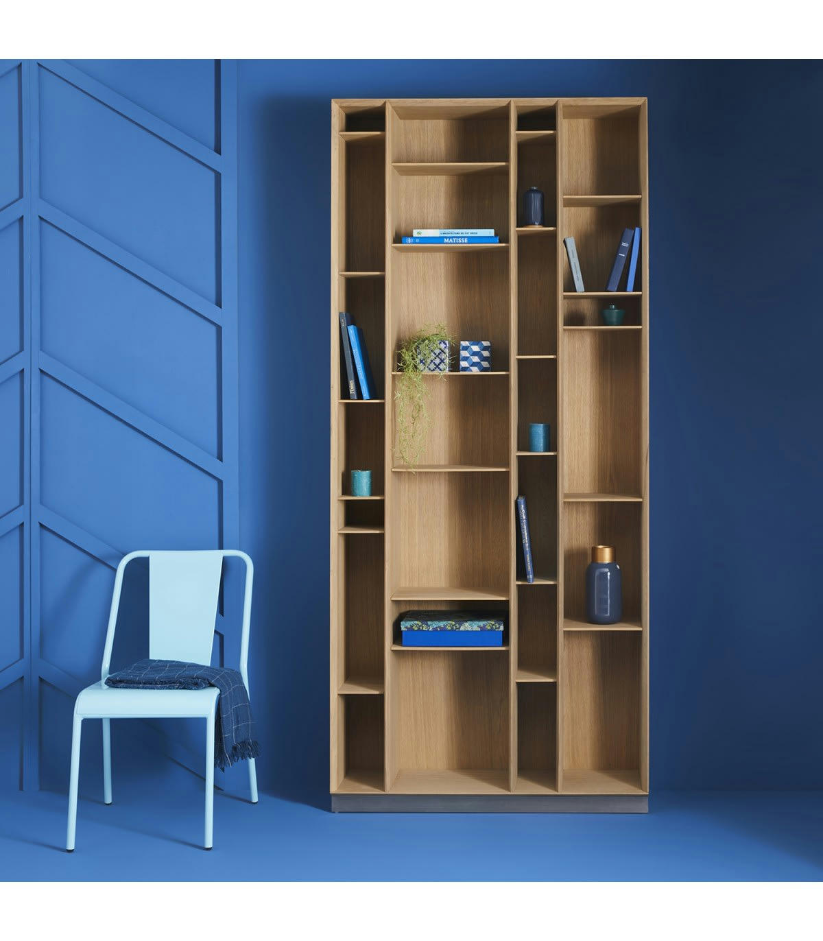 MAX - Bibliothèque multi-rangements en chêne massif - H225 cm