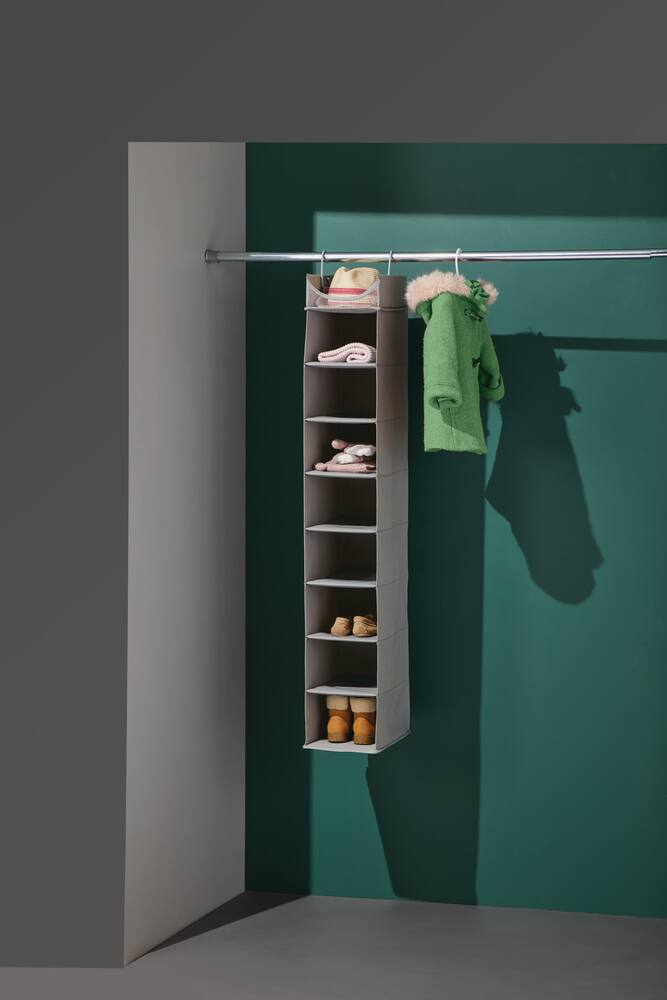 type A Ease 8-Shelf Hanging Closet Organizer, Grey