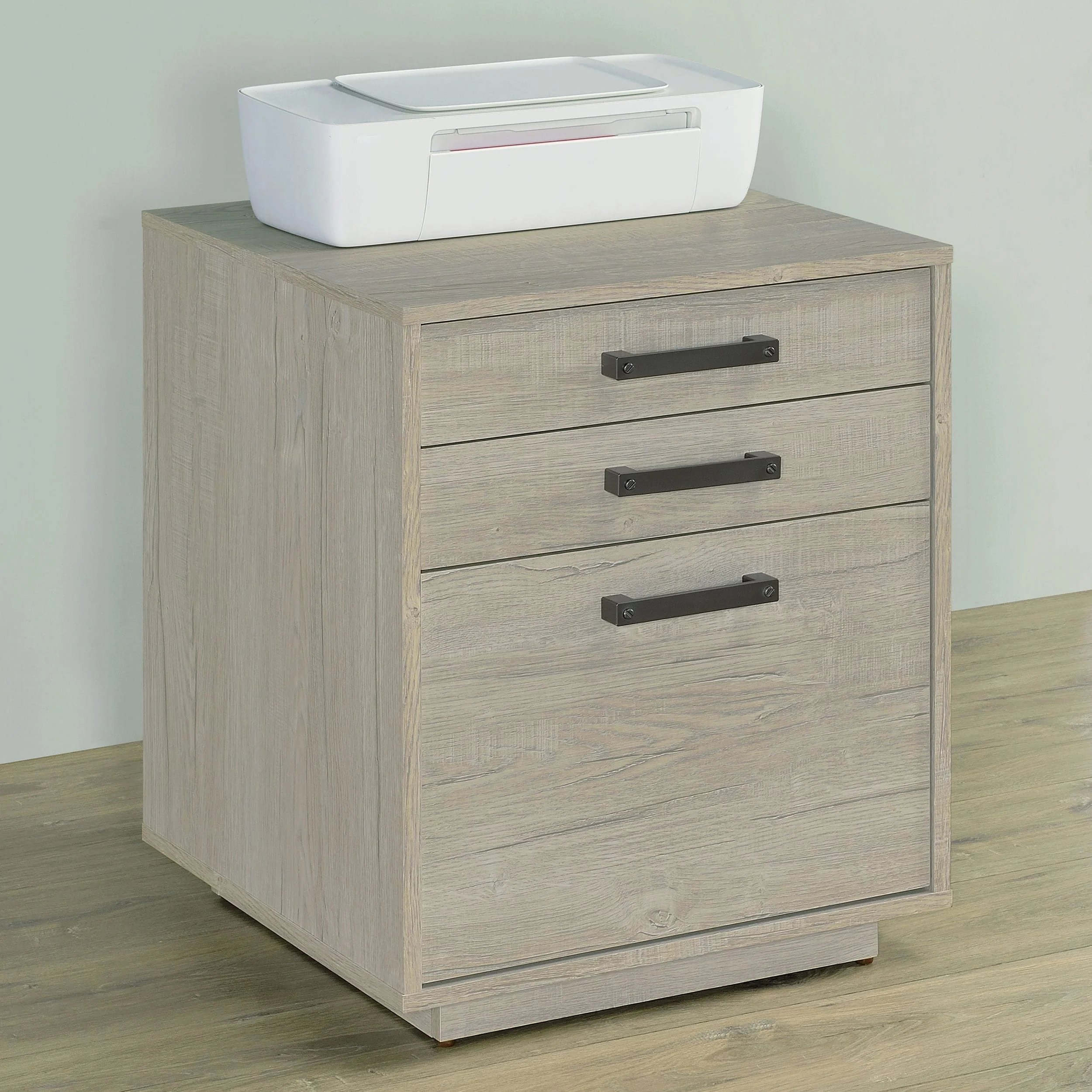 Loomis Whitewashed Grey 3-drawer File Cabinet
