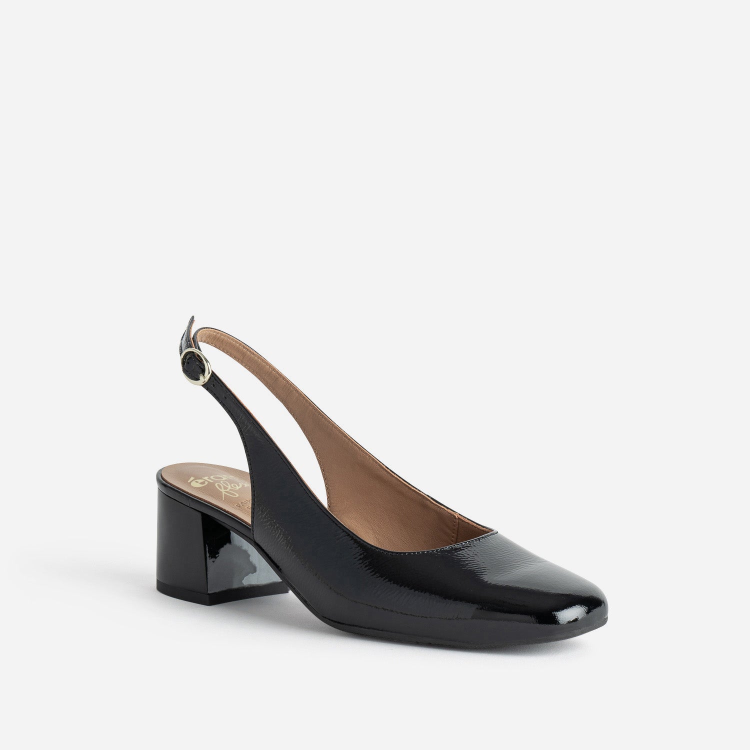 Escarpin slingback ERAM FLEX noir cuir verni