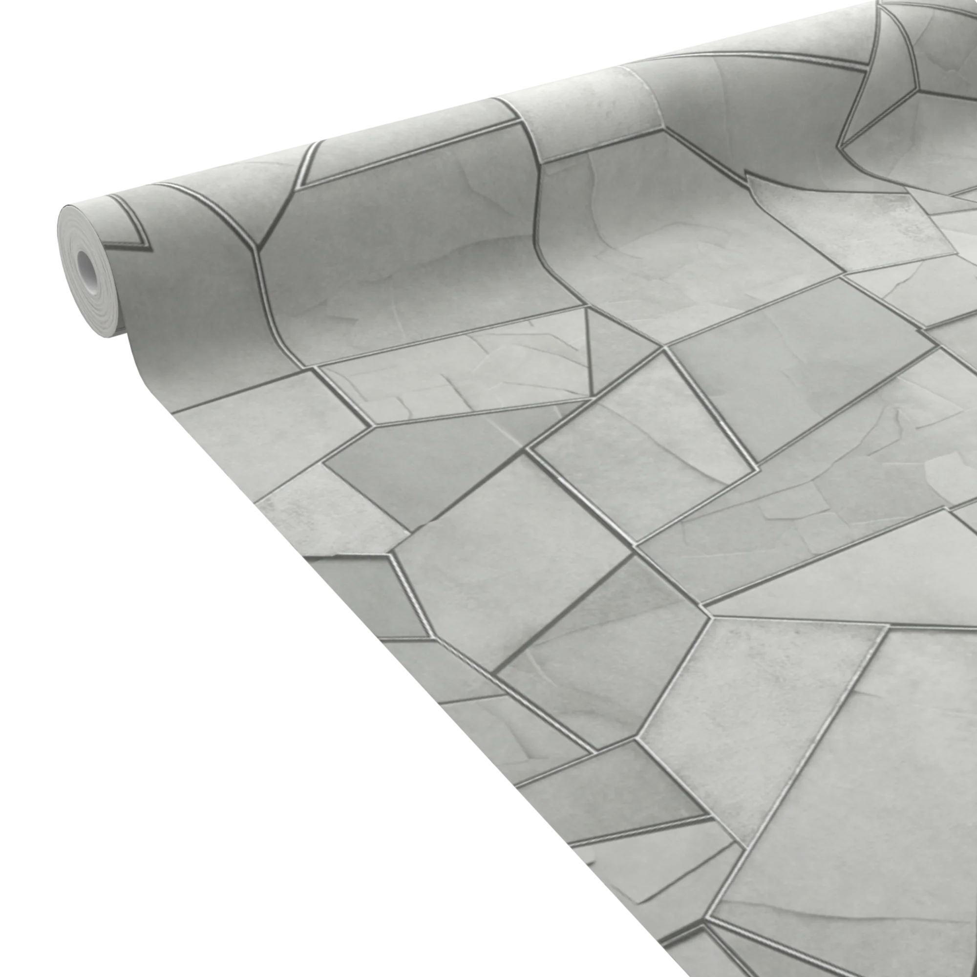 ELLE DECORATION Papier peint intissé DWEN blanc et argenté