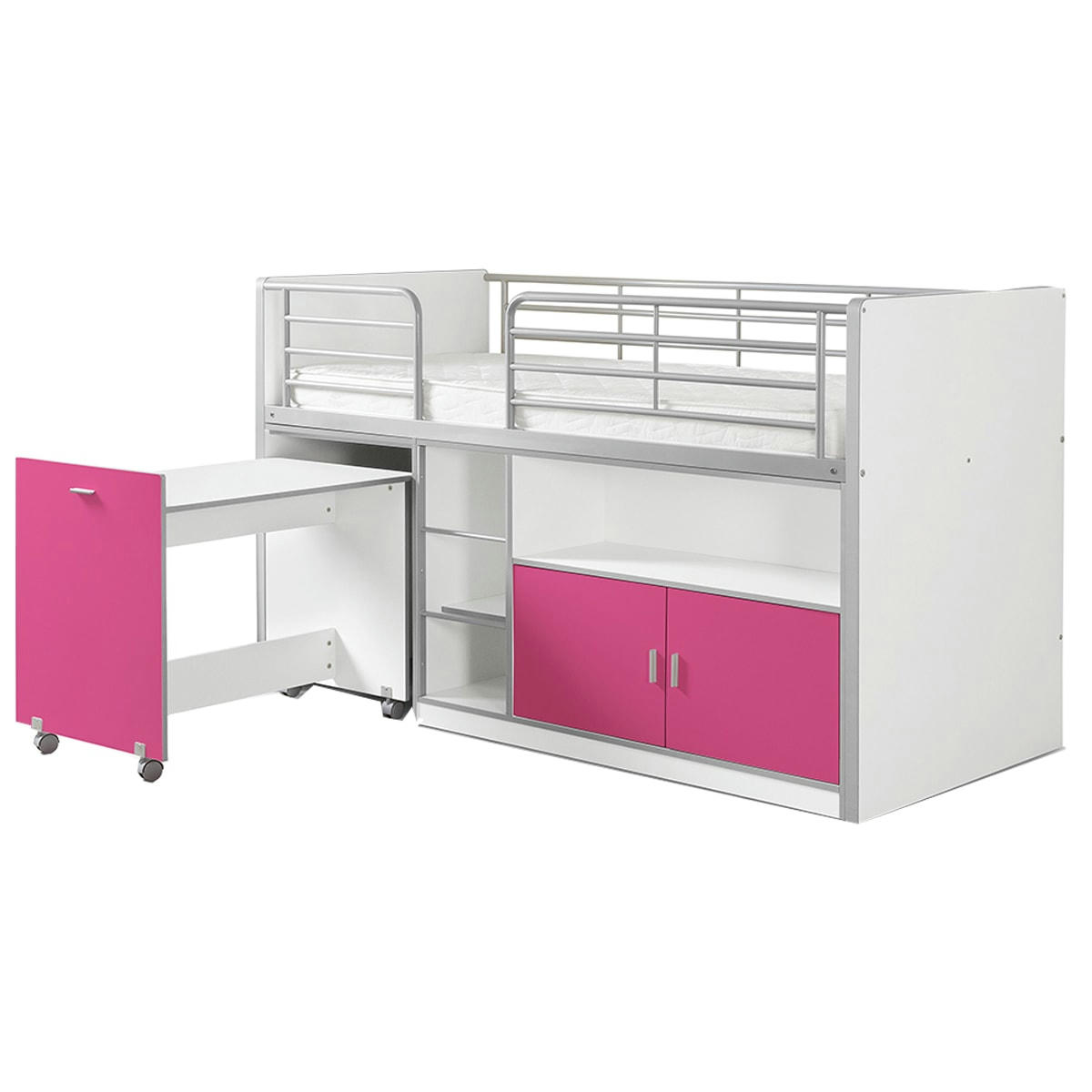 BONNY - Lit combiné 91 90x200 sommier inclus fuchsia