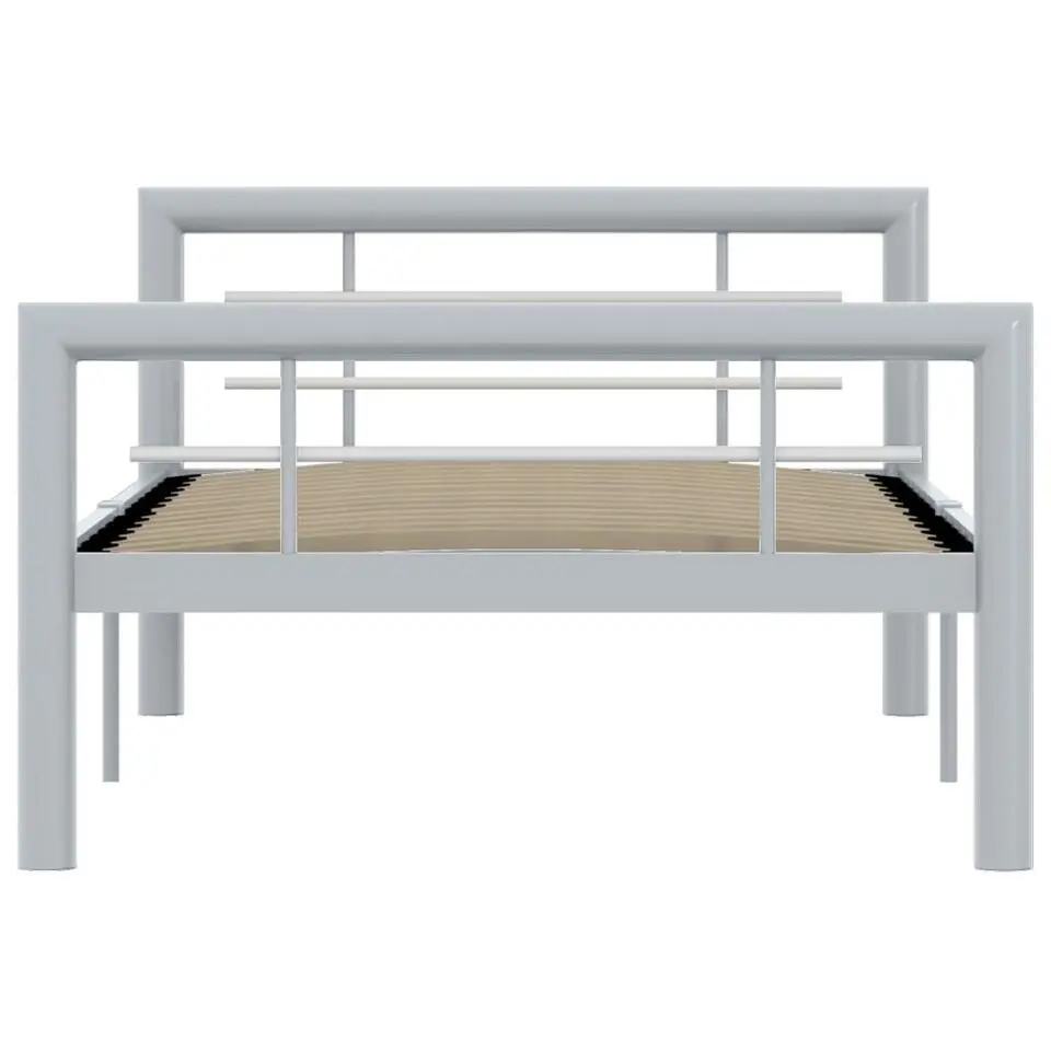 vidaXL - Bed frame - Grijs en wit - Metaal - 90x200 cm