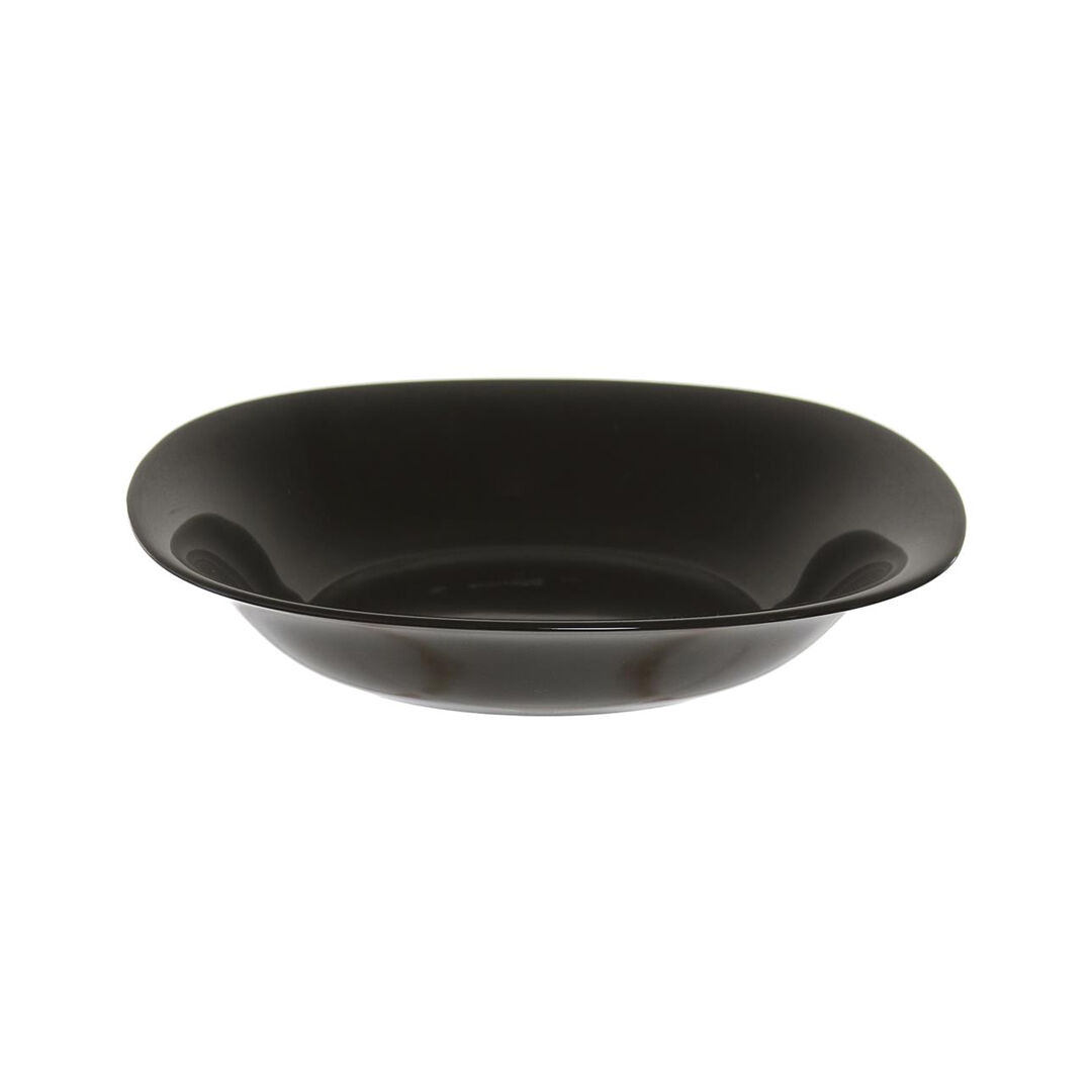 Prato de sopa em vidro OPAL preto