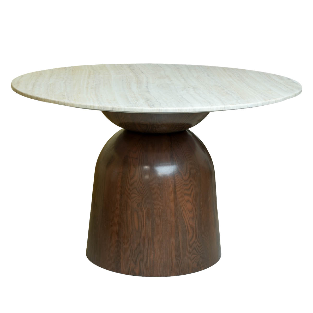 Giga Meubel Eettafel Yuka - Rond Naturel Marmer - 120x120x76cm