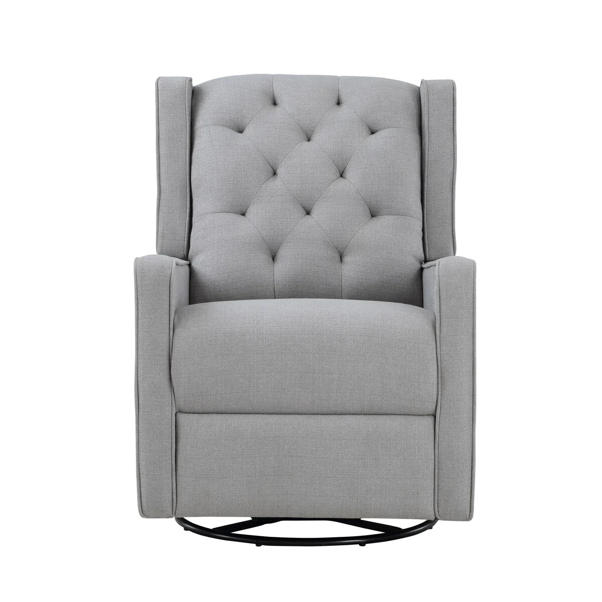 Suite Bebe Bryton Gliding Swivel Recliner Tufted Pebble Fabric