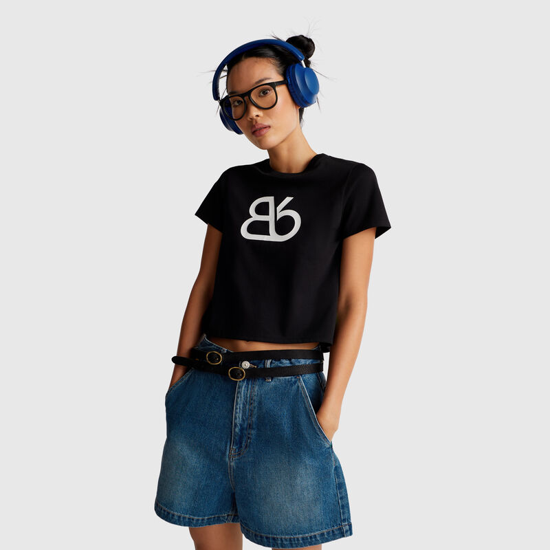 T-shirt with logo in cotton blend