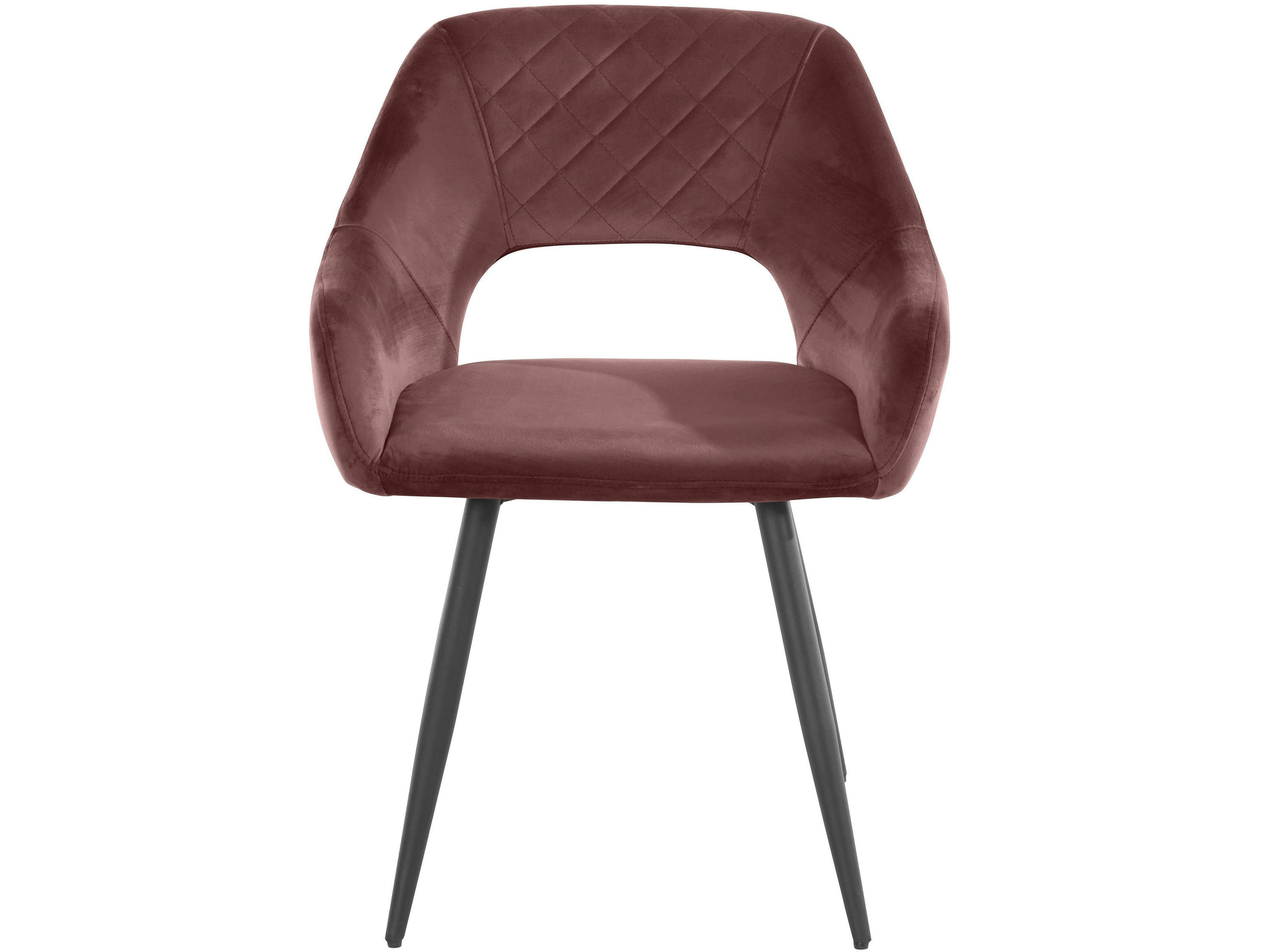 FLUER - Lot de 2 chaises de salle à manger rembourrées en velours rose foncé