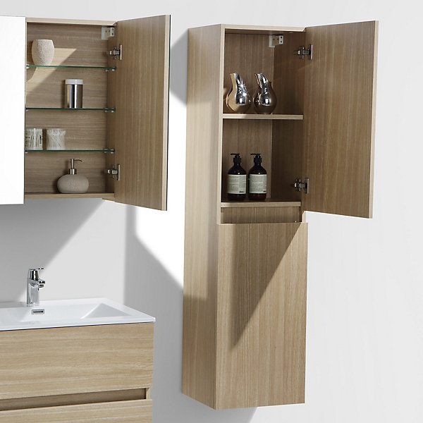Grande armoire de rangement SIENA hauteur 150 cm chêne clair