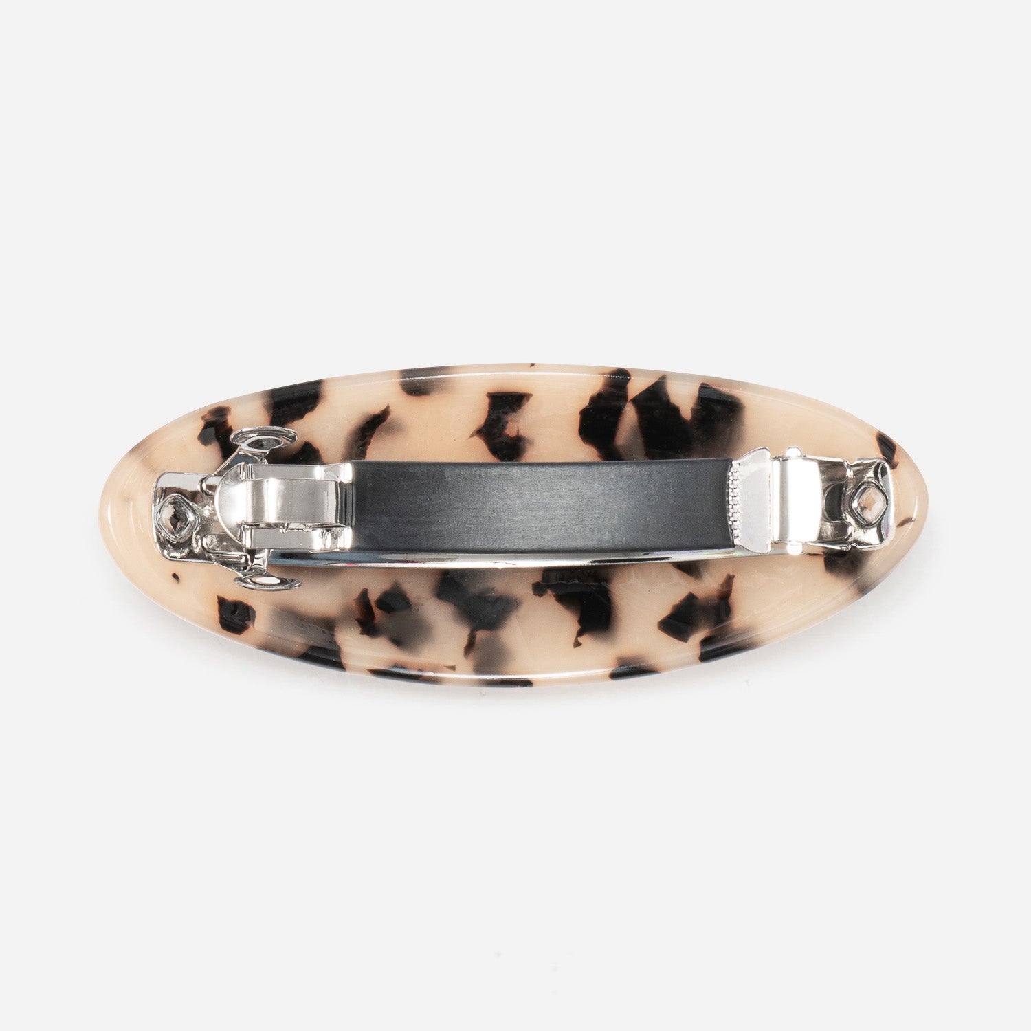 Barrette TEXTO beige résine esprit écaille