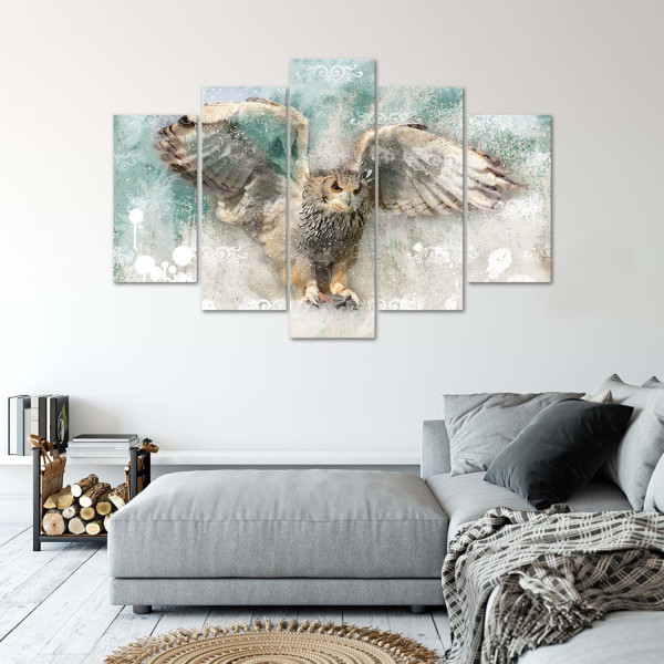 Feeby Obraz 5 częściowy na płótnie Sowa w locie 100x70