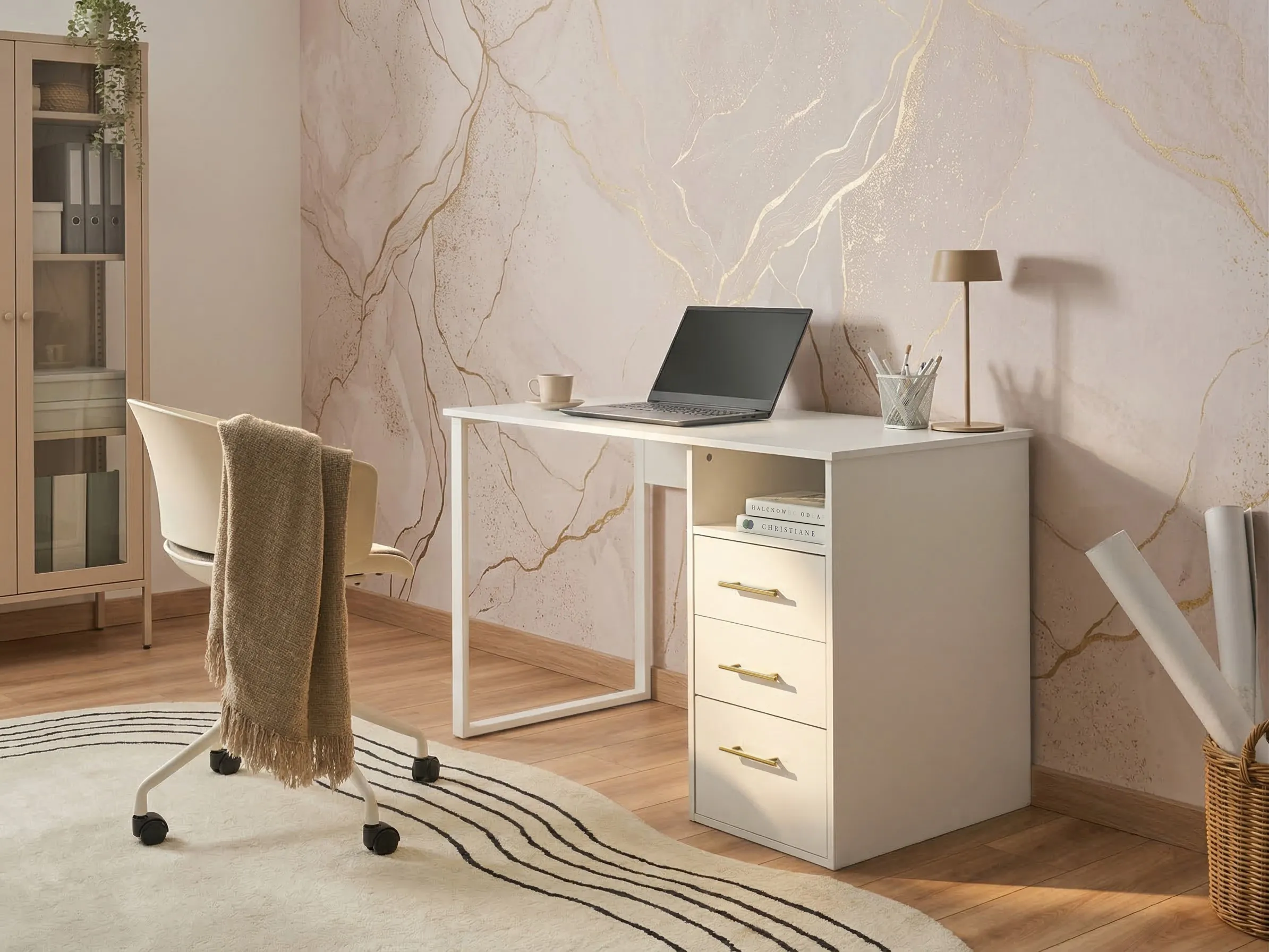 Home Office Desk ZERLAY White 120 cm 60 cm