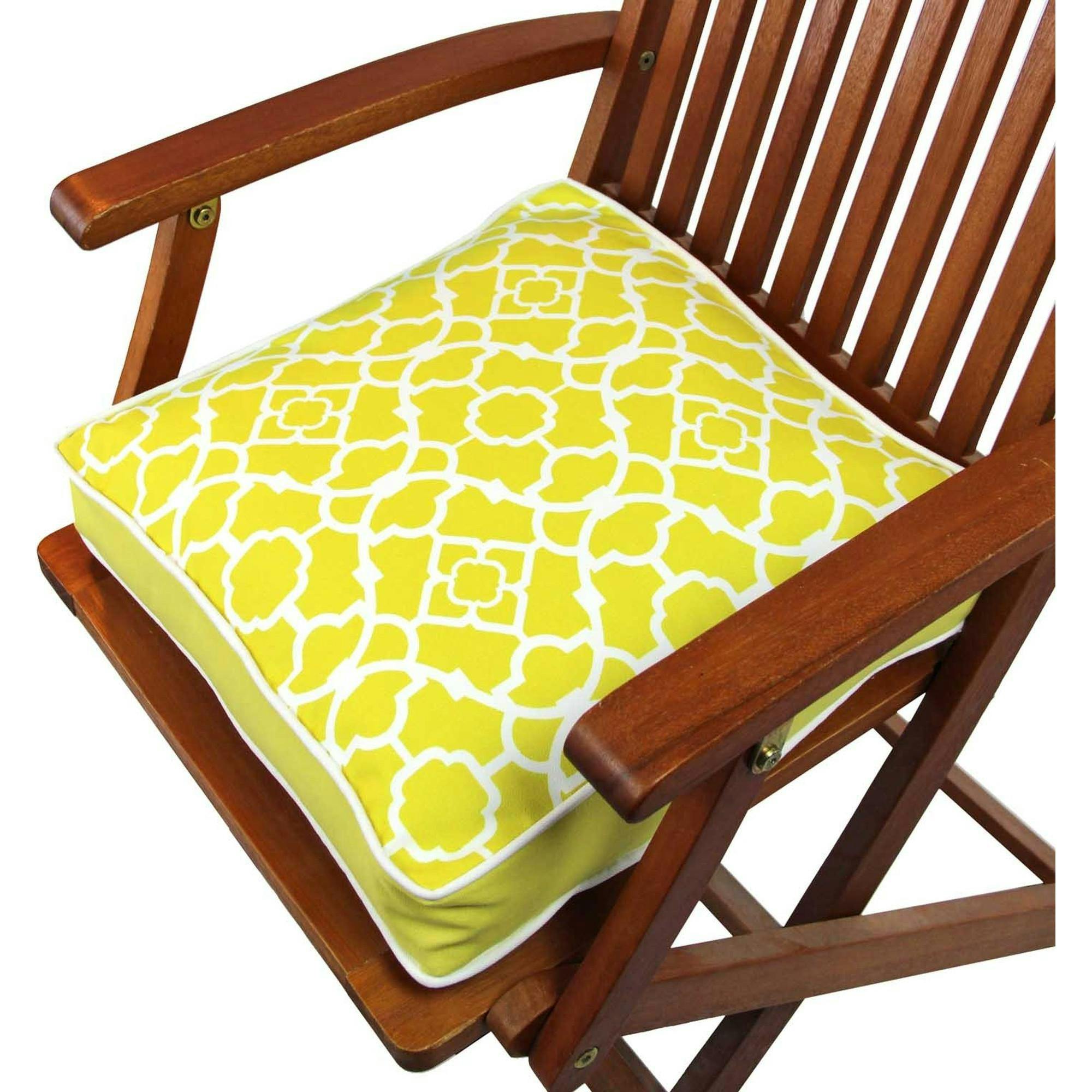 Galette de chaise rembourrée – jaune, motif oriental IZMIR
