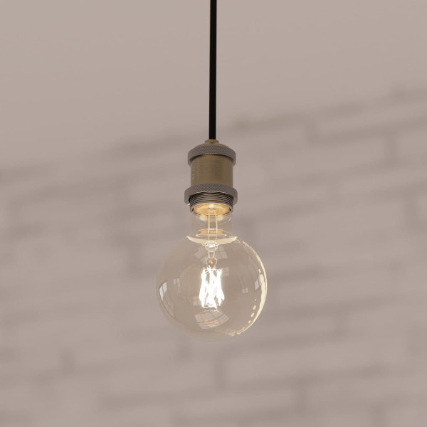 LAMPA WISZĄCA złota METALOWA odkryta żarówka REGULOWANA