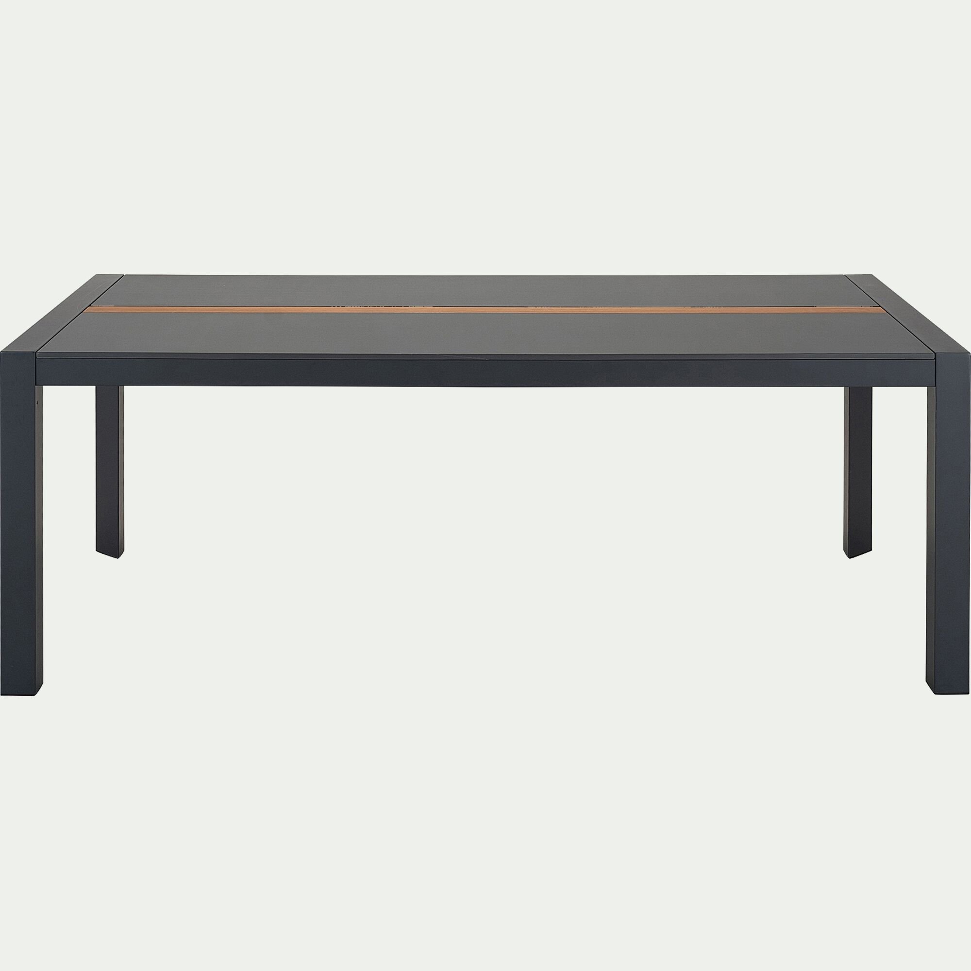 MASSIMO - Table de repas jardin en duraboard et aluminium - noir (8 places)