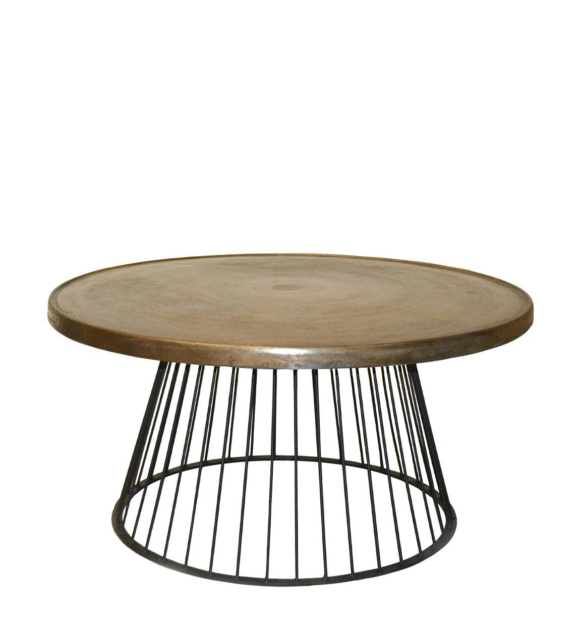 ANTIQUE - Mesa centro de aluminio color bronce Ø88