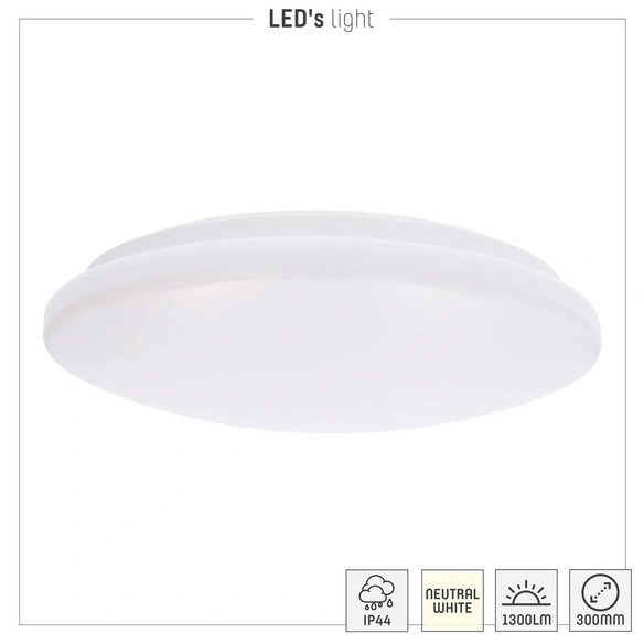 Deckenleuchte, 15 W, 1600lm, 4000 K, IP44