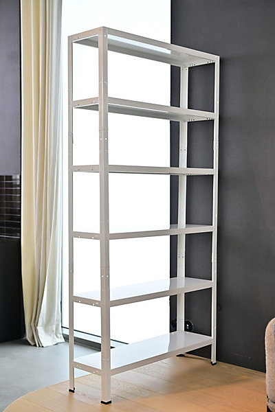 étagère en métal blanc Schulte Regalwelt Powermax H.200 x L.100 x P.30 cm