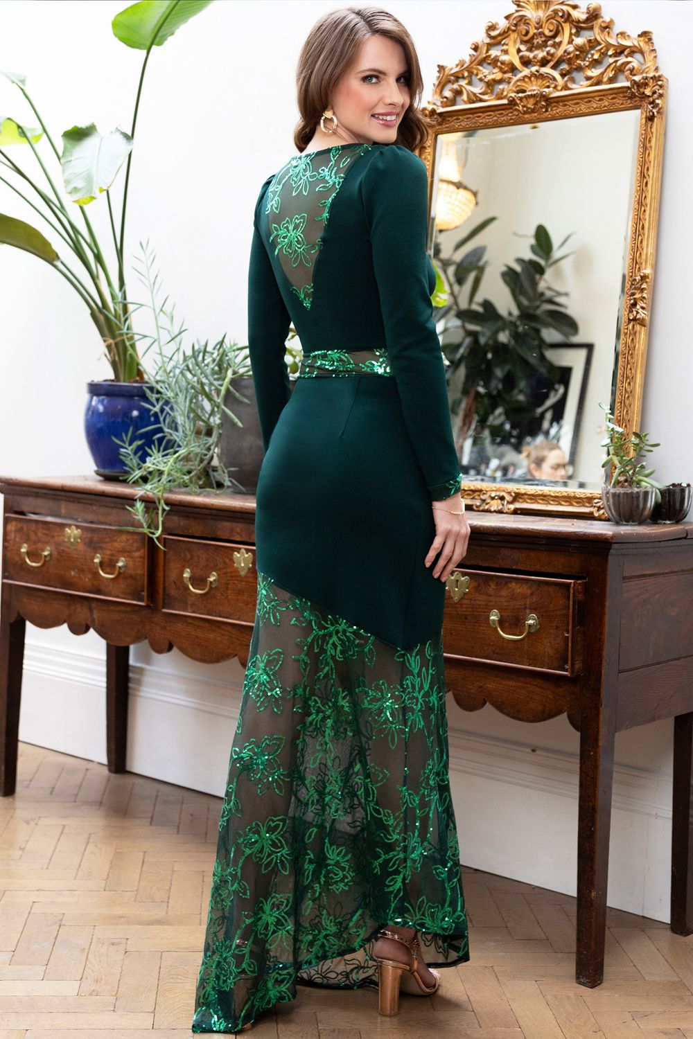 Hot Squash Asymmetric Mermaid Fit Gown