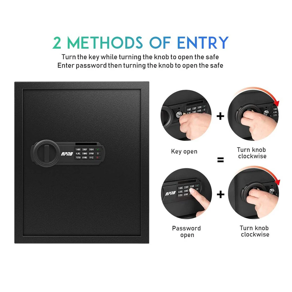 Deluxe Safe and Lock Box,Money Box,Digital Keypad Safe Box,Steel Alloy