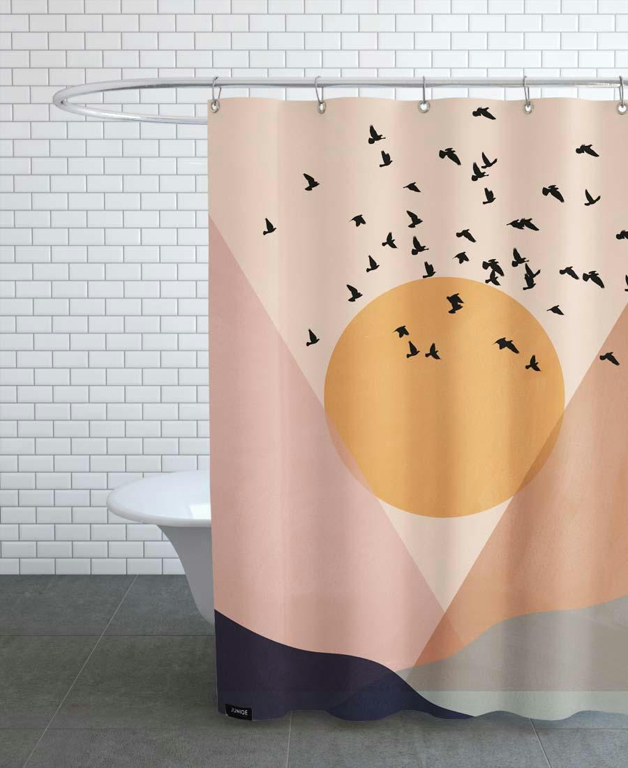 SUN FLOCK - Rideau de douche en polyester en multicolore 150x200