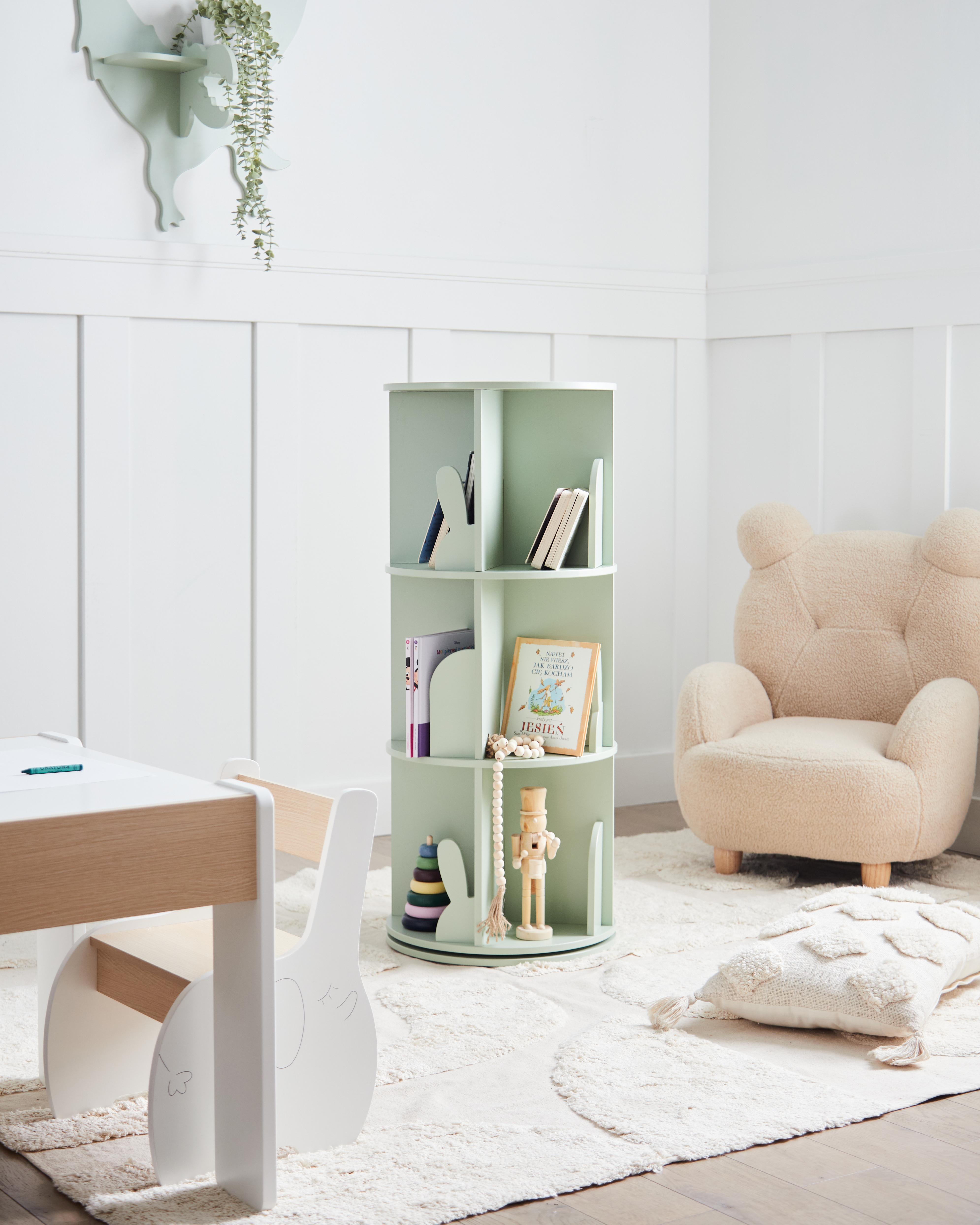 Rotating Bookshelf CANEY 94 cm Light Green