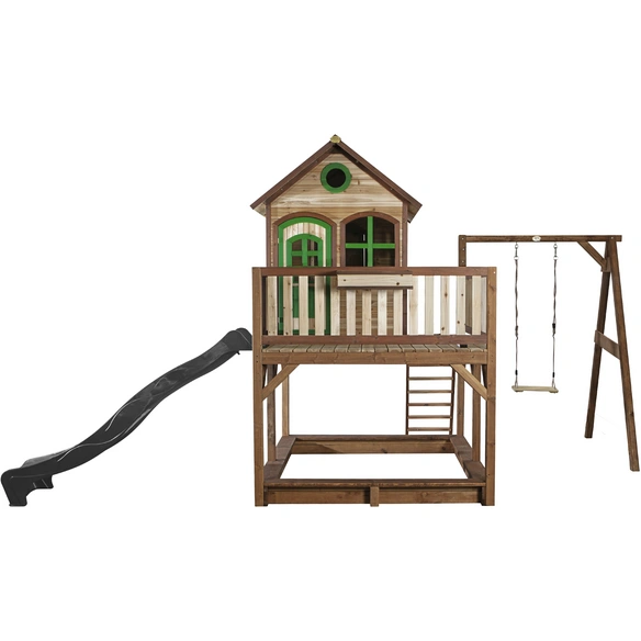 Kinderspielhaus »Liam«, BxHxT: 541 x 291 x 277 cm, Holz, braun/grün/grau