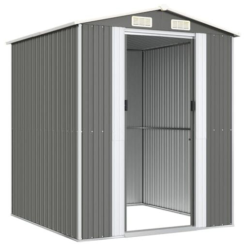 NNEVL Garden Shed Light Grey 192x191x223 cm Galvanised Steel