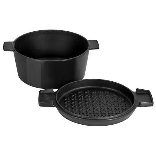 New Stanley Rogers Cast Iron 28Cm / 6.5L French Oven Grill Duo - Onyx
