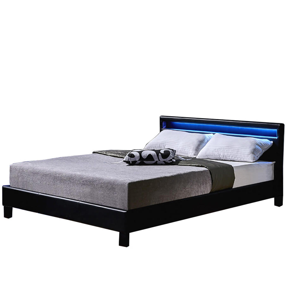 Home Deluxe LED bed ASTRO zwart 140 x 200 cm