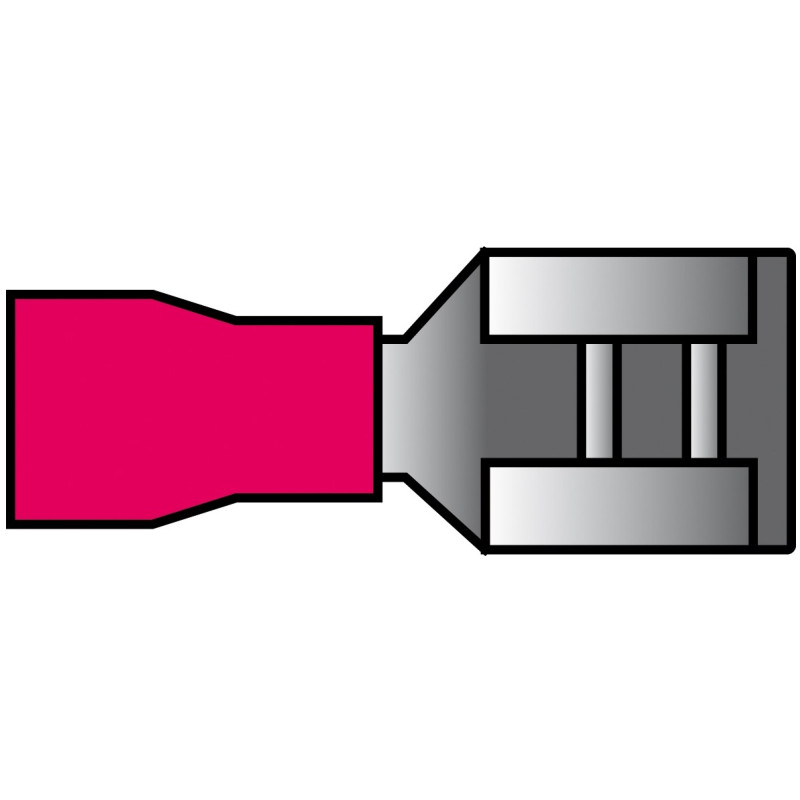 Cosse de câble rouge 6,3 x 0,8 x 21 mm 10 pièces CARPOINT